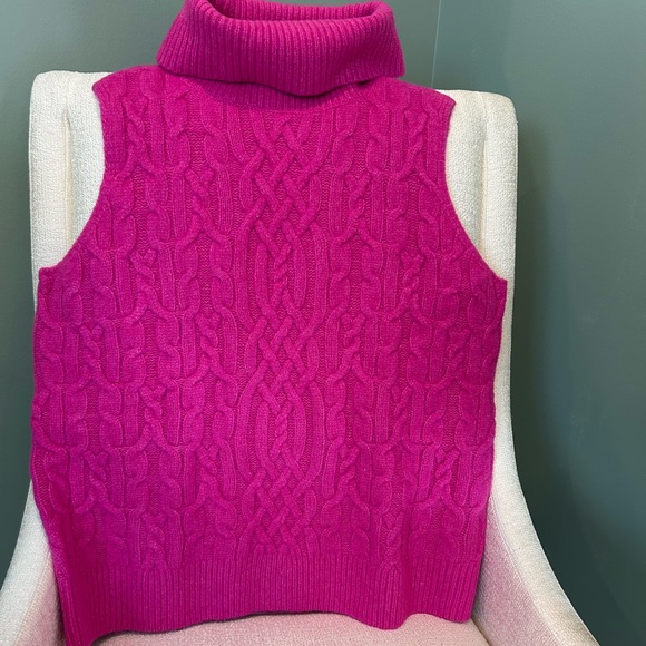 Talbots Sweaters - Talbots NWT/Lg. Gorgeous Fuchsia Cable Knit Turtleneck Sweater